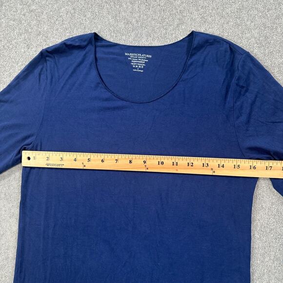 Majestic Filatures Deluxe Tee Shirt Short Sleeve Women's 4 Navy Blue Soft Touch - Picture 5 of 6